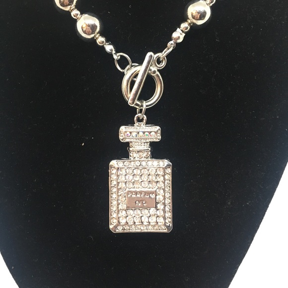 3/$25 Rhinestone Bottle Pendant Necklace - Picture 3 of 7